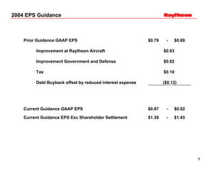 	Raytheon Reports 2004 Third Quarter Results