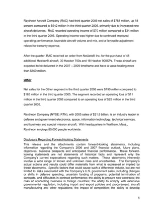 raytheon Q3 Earnings Release