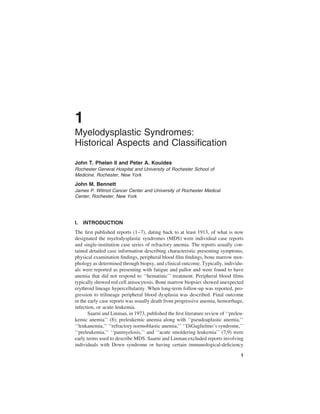 The Myelodysplastic Syndromes Pathobiology And Clinical Management ...