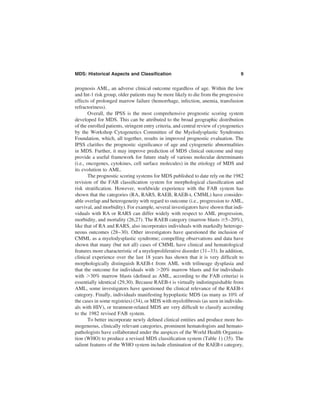 The Myelodysplastic Syndromes Pathobiology And Clinical Management ...