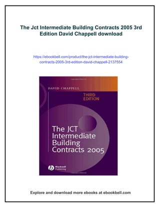 The Jct Intermediate Building Contracts 2005 3rd Edition David Chappell ...