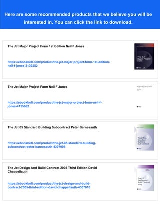 The Jct Intermediate Building Contracts 2005 3rd Edition David Chappell ...