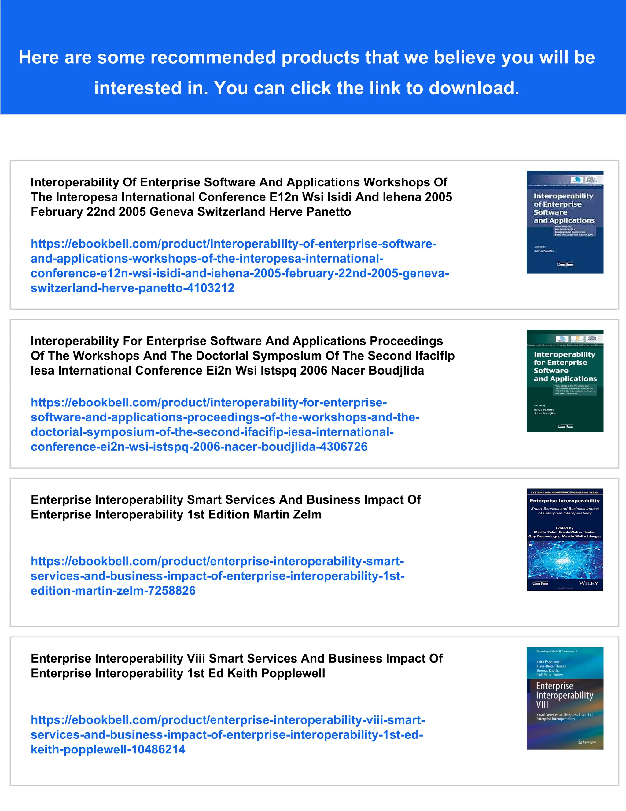 Interoperability Of Enterprise Software And Applications 1st Edition ...