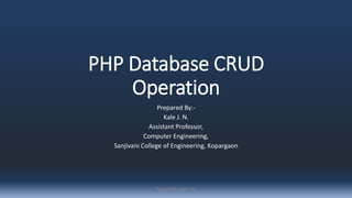 Comprehensive Guide to PHP Database CRUD Operations with MySQL | PDF