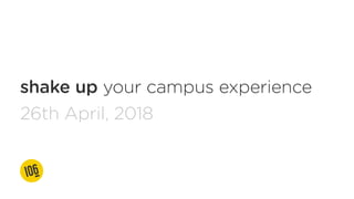 shake up your campus experience
26th April, 2018
 
