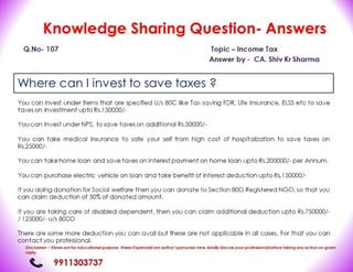 Where Can I invest to Save Taxes in my Income Tax Return?