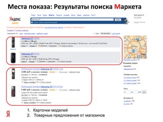Места показа: Результаты поиска Маркета




     1. Карточки моделей
     2. Товарные предложения от магазинов
 