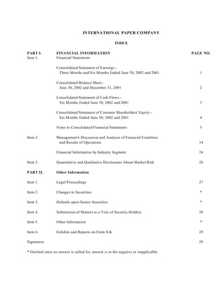 international paper  Q2 2002 10-Q
