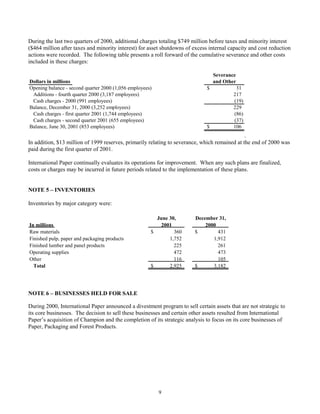 international paper Q2 2001 10-Q