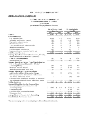 international paper Q2 2001 10-Q