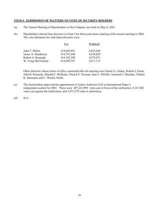 international paper Q2 2001 10-Q