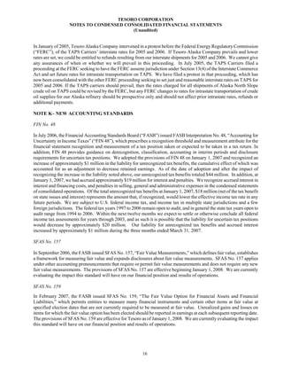 tesoro 	10-Q First Quarter 2007