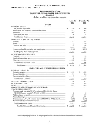 tesoro 	10-Q First Quarter 2007