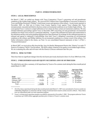 tesoro 	10-Q First Quarter 2007