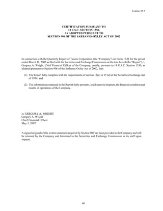 tesoro 	10-Q First Quarter 2007