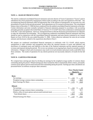 tesoro 	10-Q First Quarter 2007