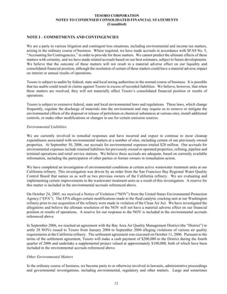 tesoro 10-Q Third Quarter 2006