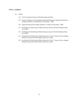 tesoro 10-Q Third Quarter 2006