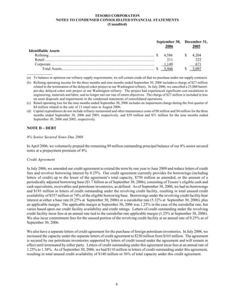 tesoro 10-Q Third Quarter 2006
