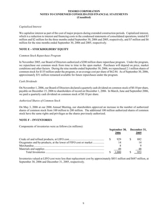 tesoro 10-Q Third Quarter 2006