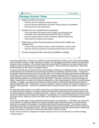 constellation energy 2008 Fourth Quarter Supporting Materials