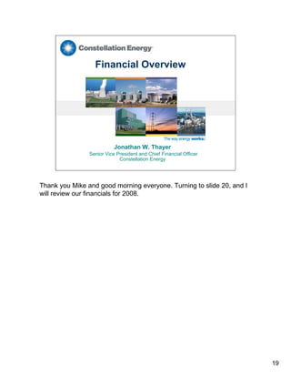 constellation energy 2008 Fourth Quarter Supporting Materials