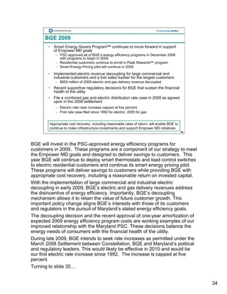 constellation energy 2008 Fourth Quarter Supporting Materials