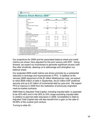 constellation energy 2008 Fourth Quarter Supporting Materials