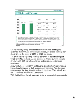 constellation energy 2008 Fourth Quarter Supporting Materials