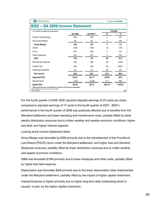 constellation energy 2008 Fourth Quarter Supporting Materials