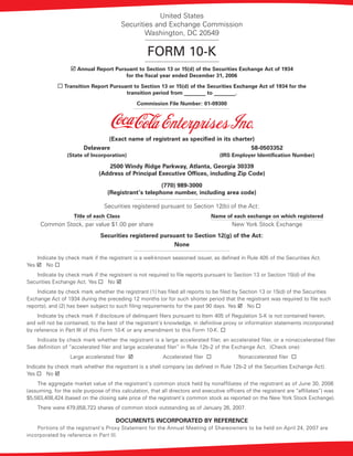 coca cola enterprises annual reports 2006