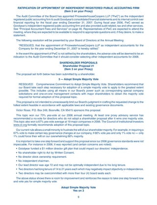 goodyear Proxy Statement 2007