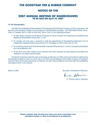 goodyear Proxy Statement 2007