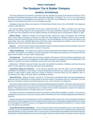 goodyear Proxy Statement 2007