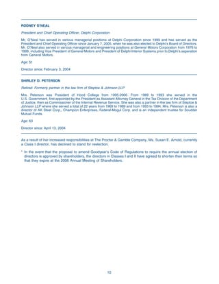 goodyear Proxy Statement 2005