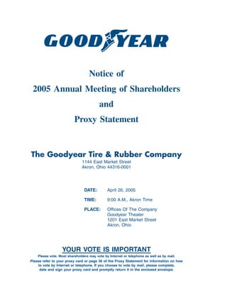 goodyear Proxy Statement 2005