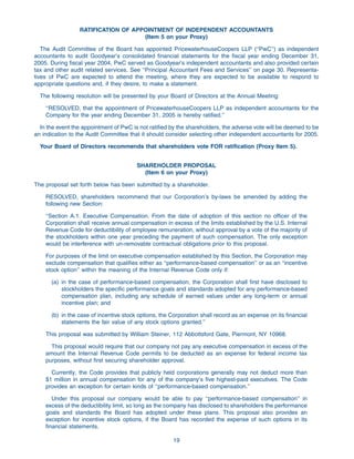 goodyear Proxy Statement 2005