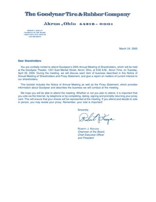 goodyear Proxy Statement 2005