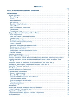 goodyear Proxy Statement 2005