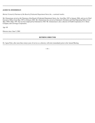 goodyear Proxy Statement 2004