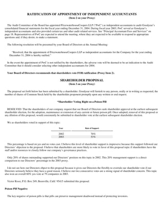 goodyear Proxy Statement 2004