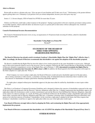 goodyear Proxy Statement 2004