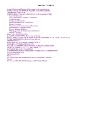 goodyear Proxy Statement 2004