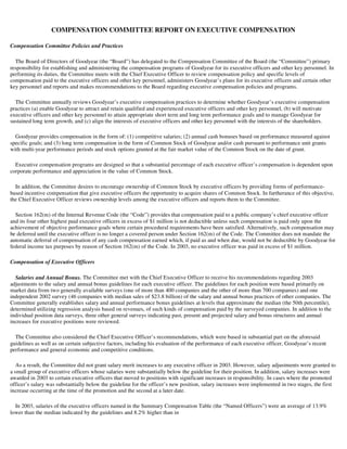 goodyear Proxy Statement 2004