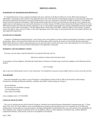 goodyear Proxy Statement 2004