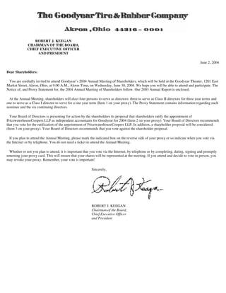 goodyear Proxy Statement 2004