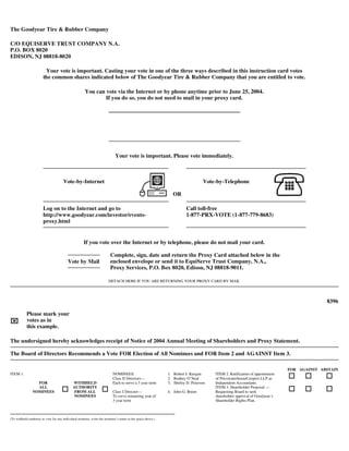 goodyear Proxy Statement 2004