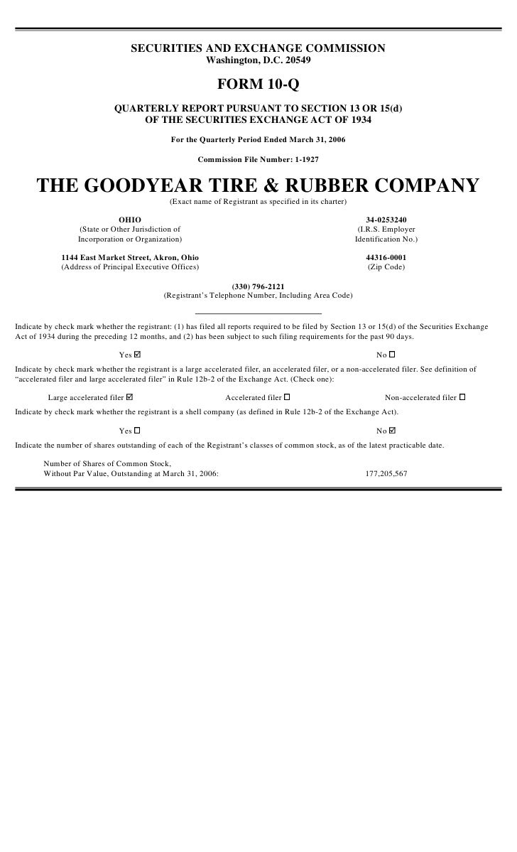 goodyear 10Q Reports1Q'06 10Q