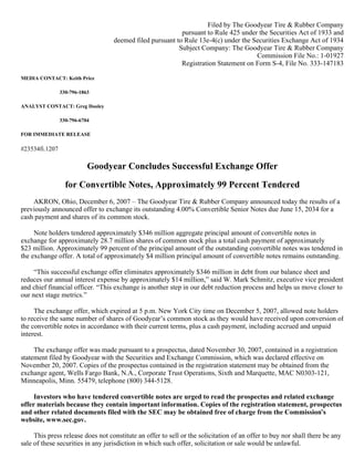 goodyear 8K Reports 12/06/08