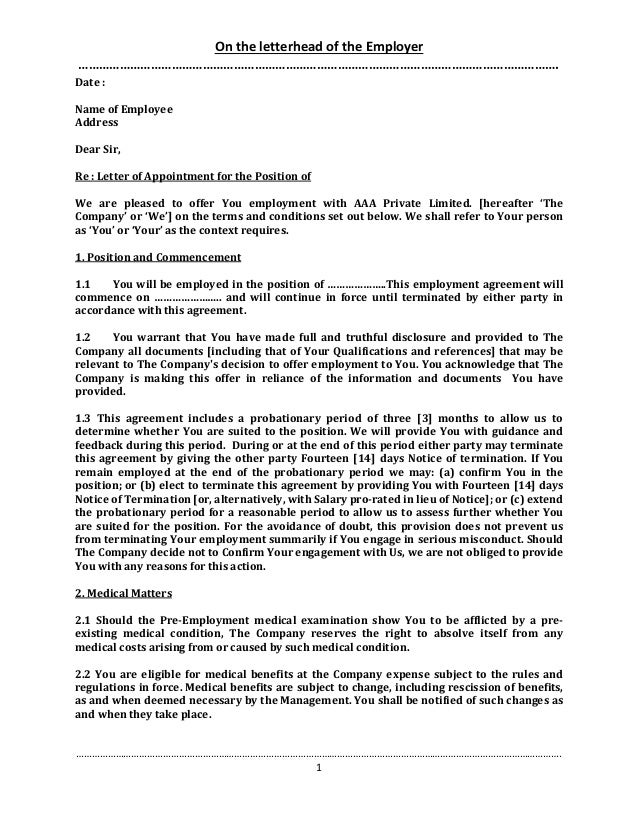 Contoh Surat Job Contract